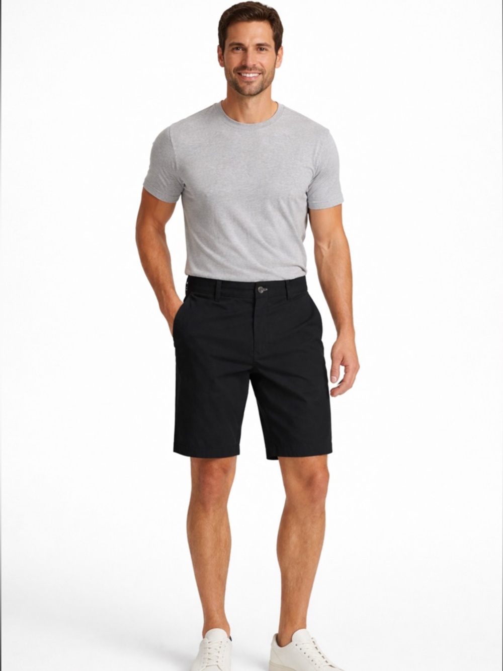 Haggar H26 Men’s Performance Golf Shorts Flat Front Black Size 36